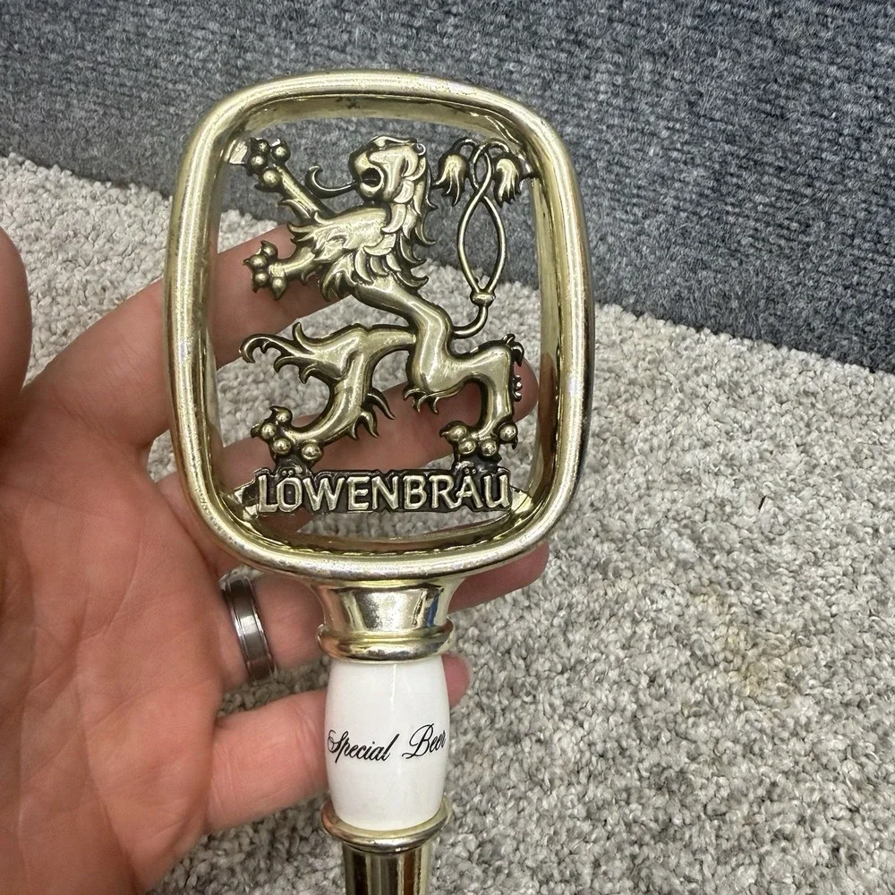 Vintage Lowenbrau filigree design beer tap handle man cave‎ bar
